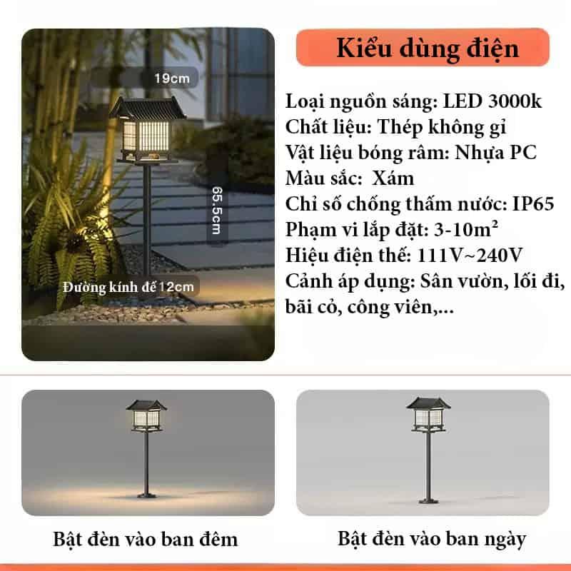 Đèn cột chiếu sáng lối đi phong cách cổ điển C3037A 16