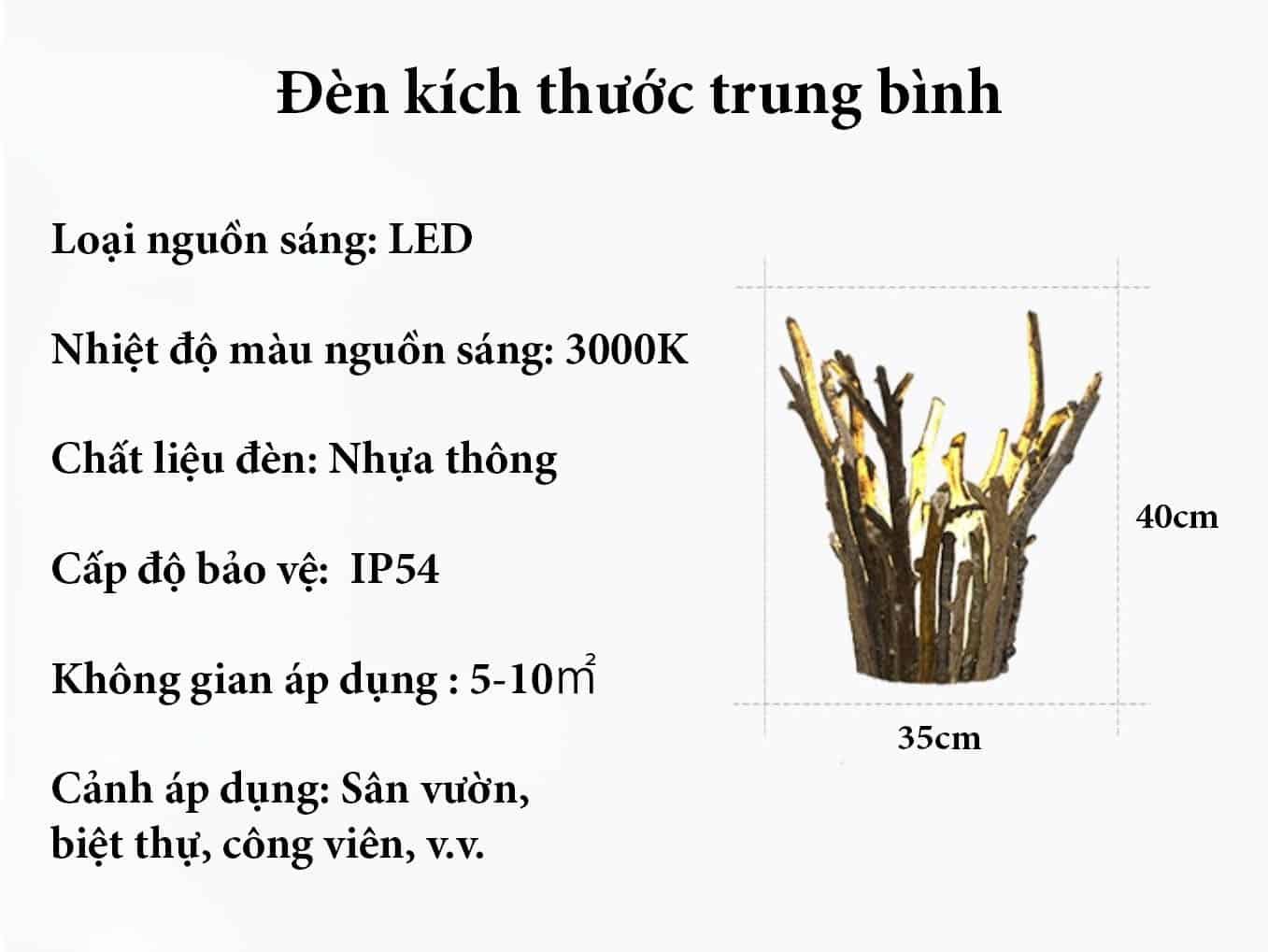 Đèn hắt bóng cành cây khô độc đáo C3070 13