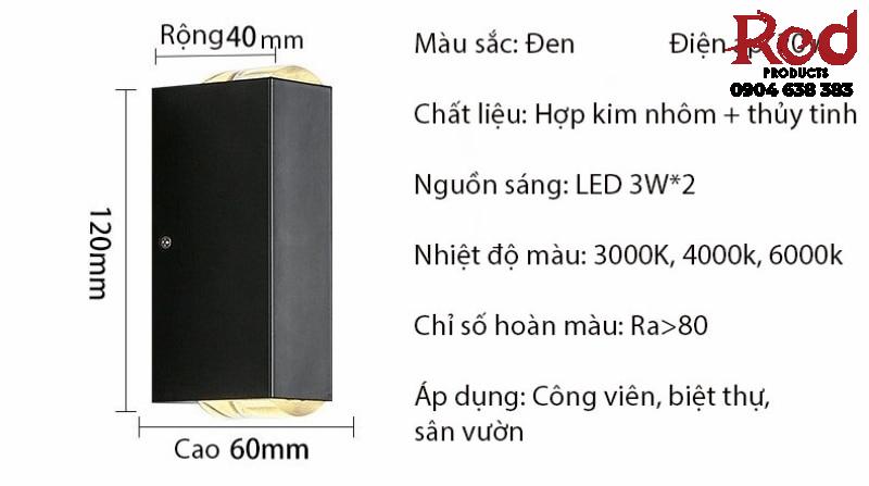 Đèn hắt tường hình hộp chữ nhật chống nước LXG062 11