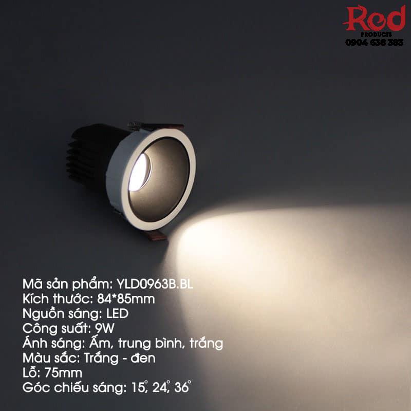 Đèn LED âm trần 9W sáng 3 góc độ cao cấp YLD0963 22