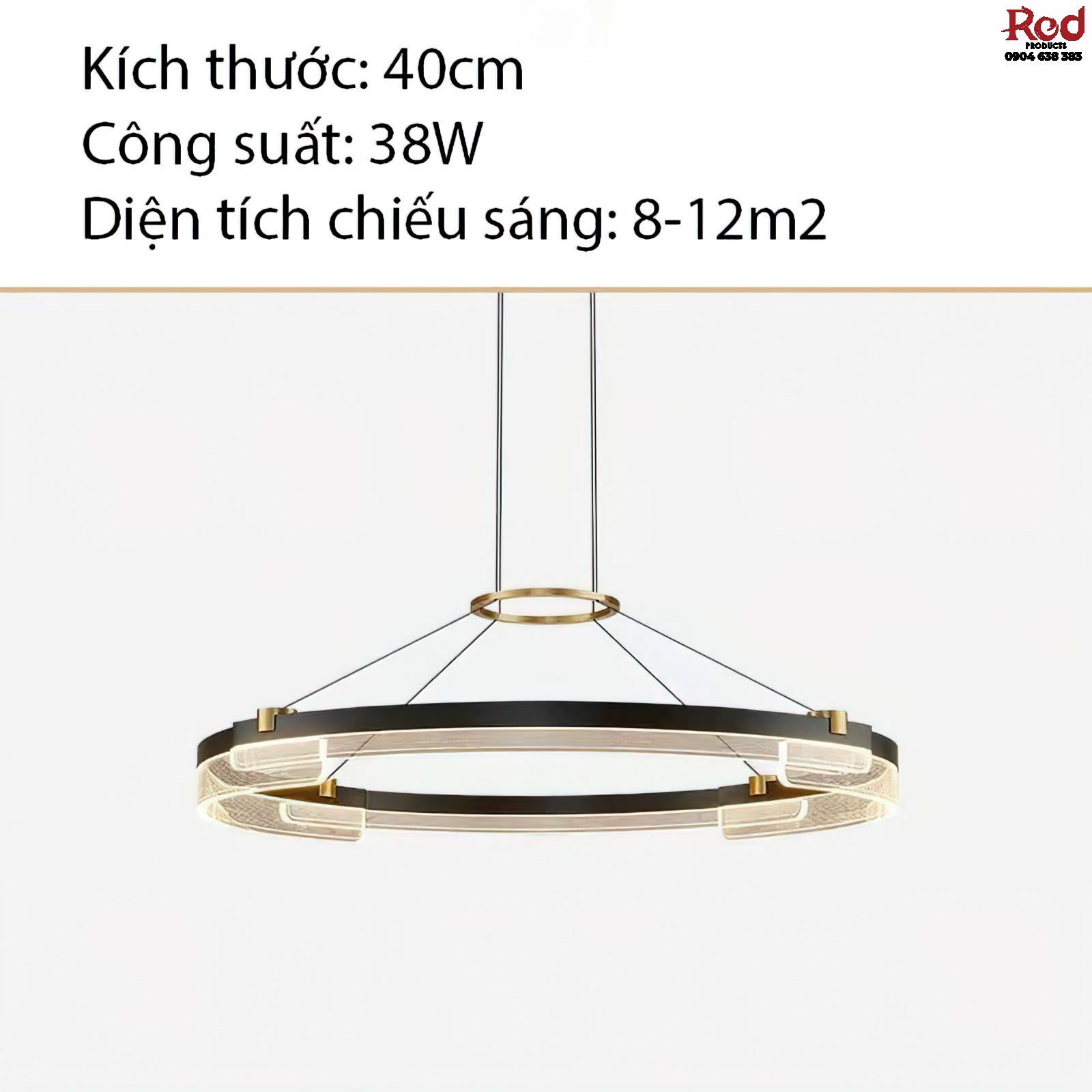 Đèn Led thả trần vòng tròn đen kiểu Châu Âu DL7222 11