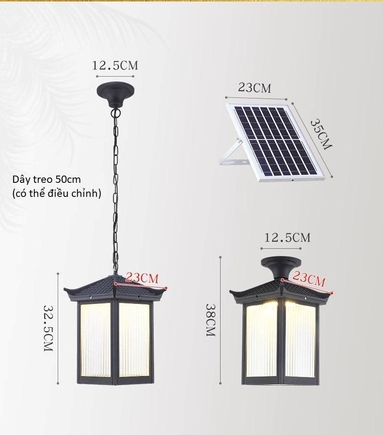 Đèn thả hành lang Gazebo năng lượng mặt trời TY6010 17