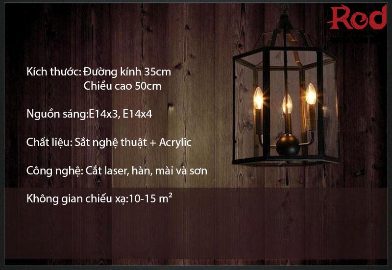 Đèn thả lục giác hộp ngọn nến trang trí XG6388 14