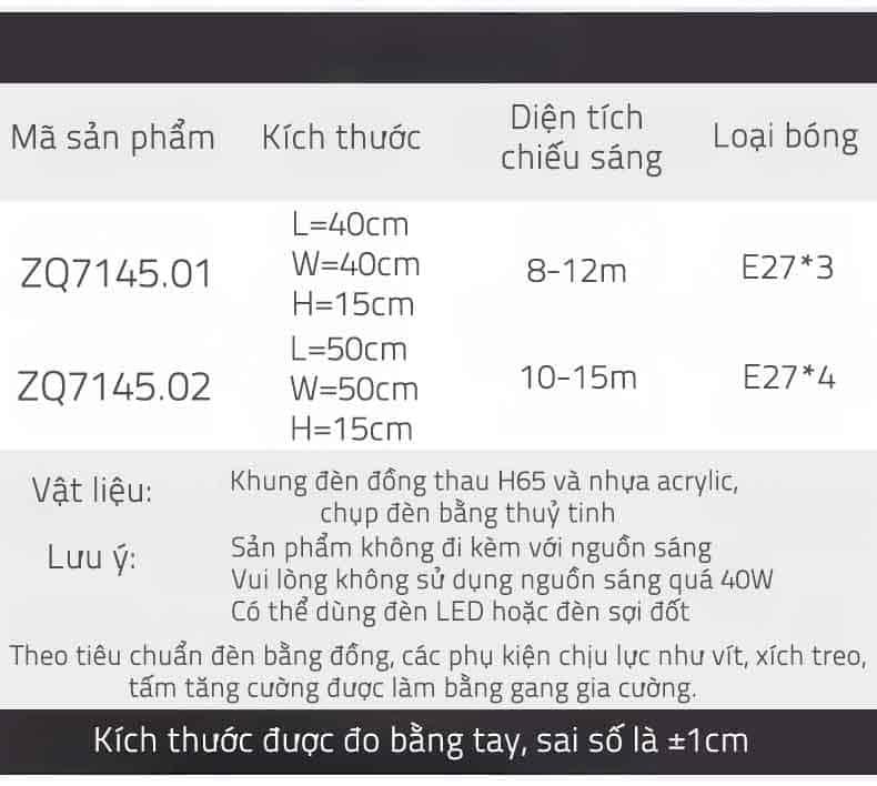 Đèn trần bằng đồng phong cách sang trọng ZQ7145 23