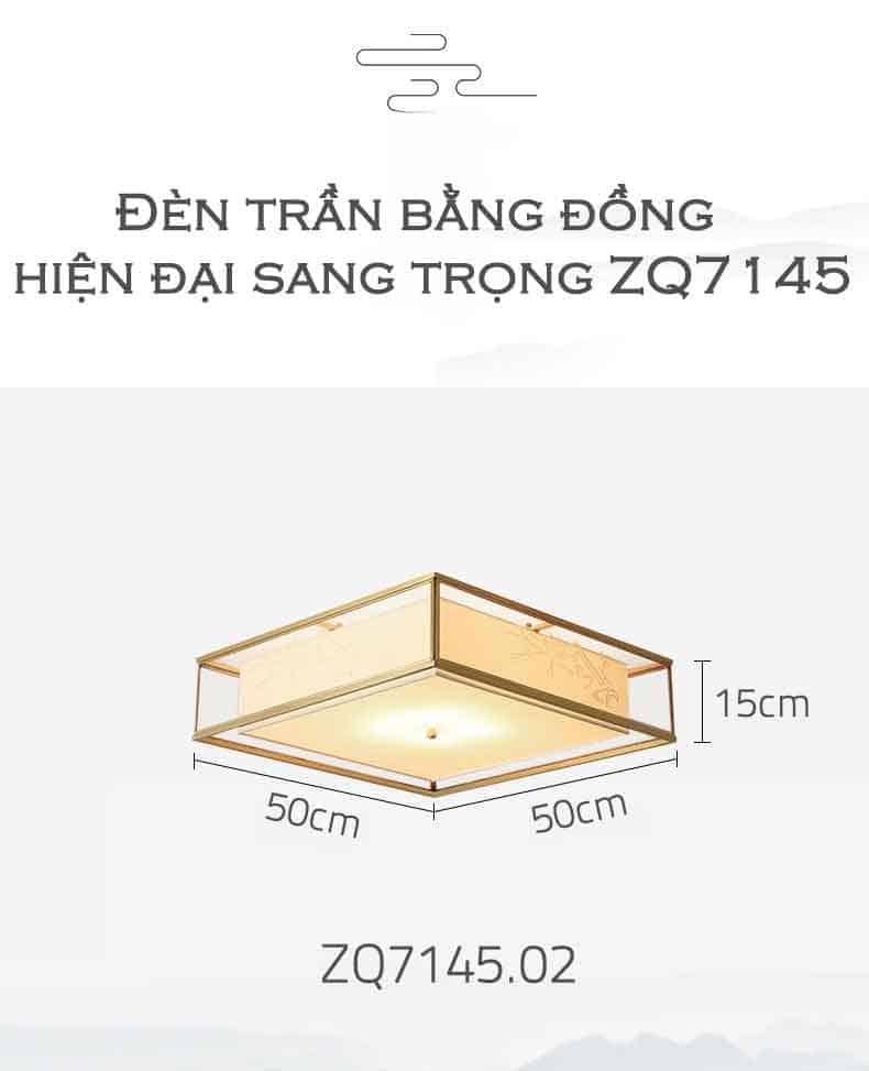 Đèn trần bằng đồng phong cách sang trọng ZQ7145 13