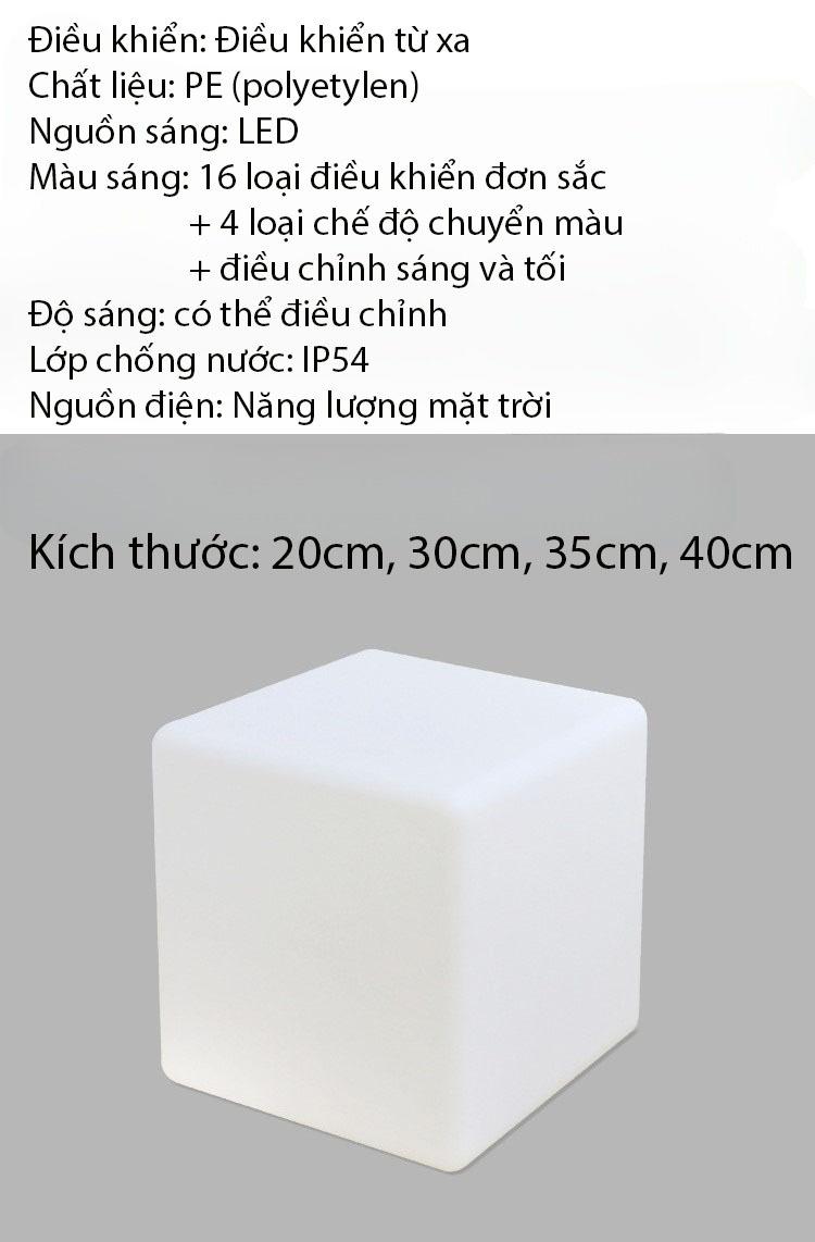 Đèn trang trí vườn khối lập phương nhiều màu XC017 12