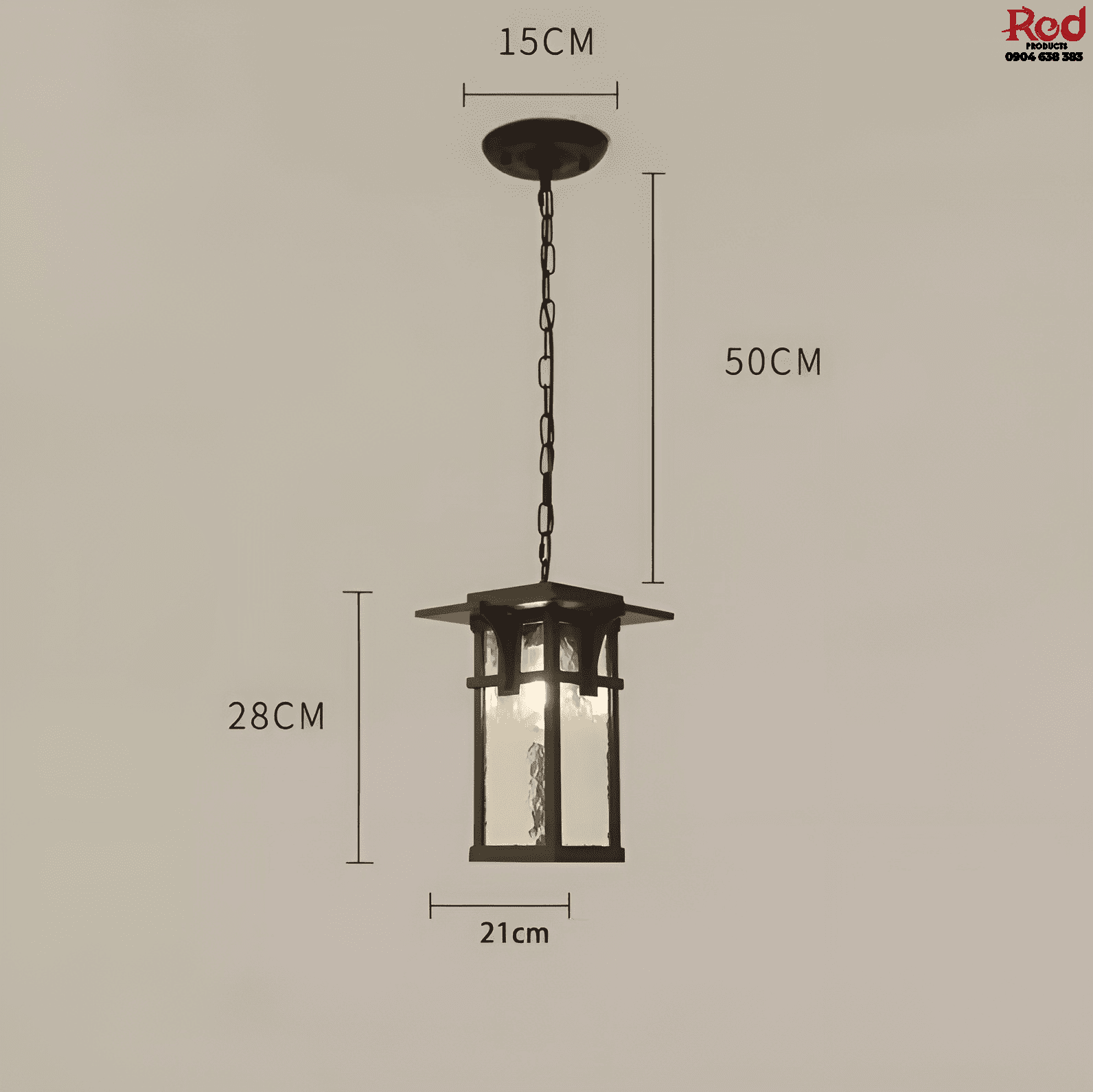 Đèn treo hình chữ nhật trang trí sân vườn DSQ204 11