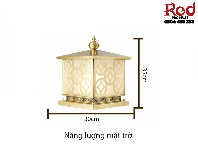 Đèn trụ bằng đồng biểu tượng hoa văn như ý SH7262 10