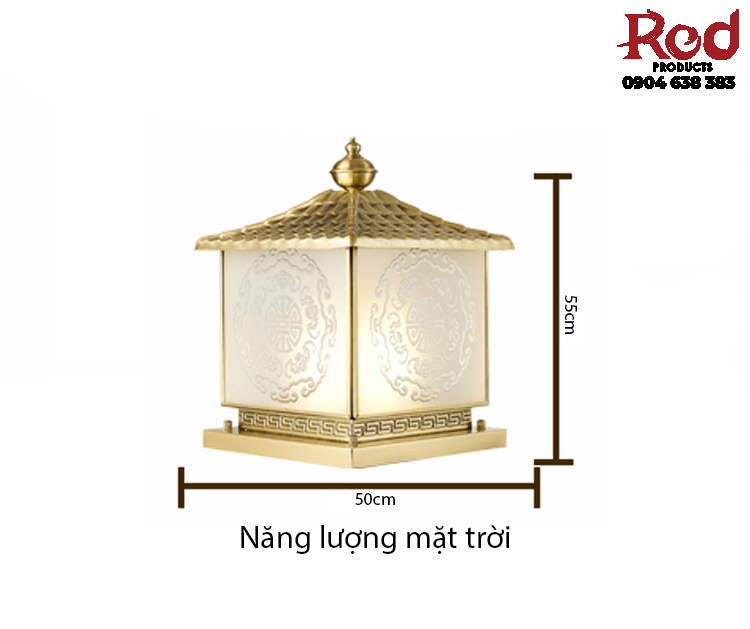 Đèn trụ đồng khảm hoa văn cổ điển phương Đông SH2193 11