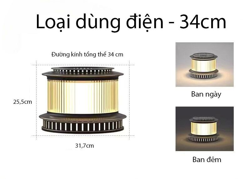 Đèn trụ cổng trang trí năng lượng mặt trời C3075K 10