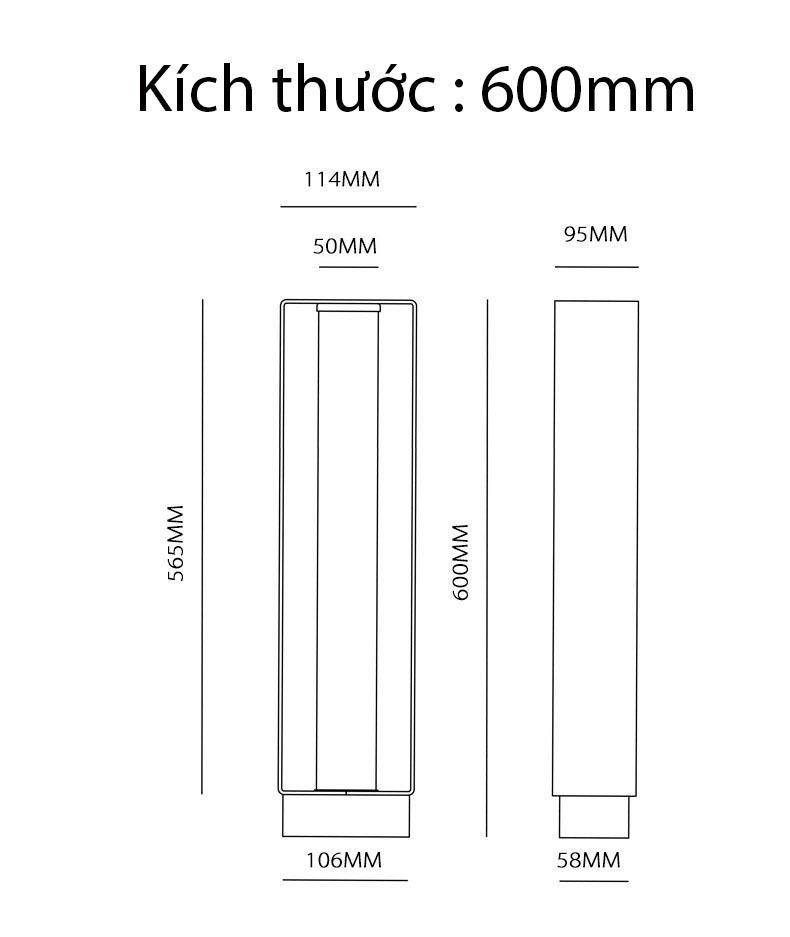 Đèn trụ đứng khung inox trang trí sân vườn ZF878 18