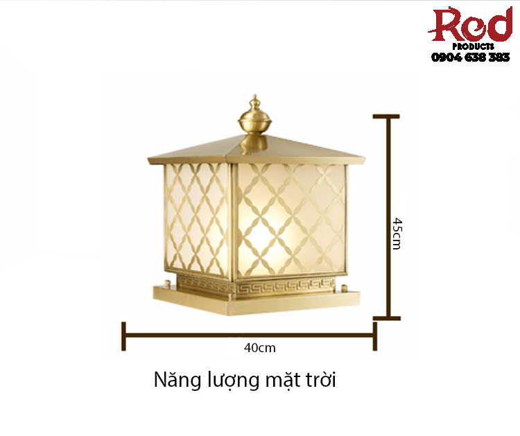 Đèn trụ đồng hình ô vuông chéo nghệ thuật SH4560 11