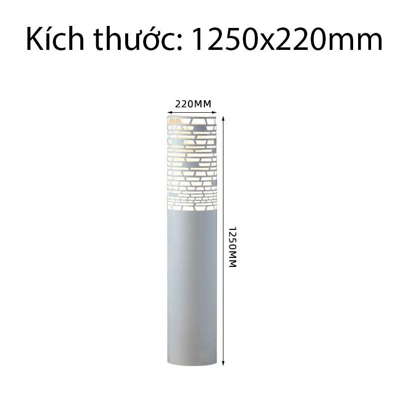 Đèn trụ tròn inox trang trí bãi cỏ sân vườn TM6654 13