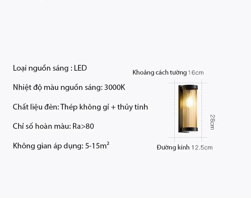 Đèn tường thủy tinh trang trí ngoại thất hiện đại BV1176 14