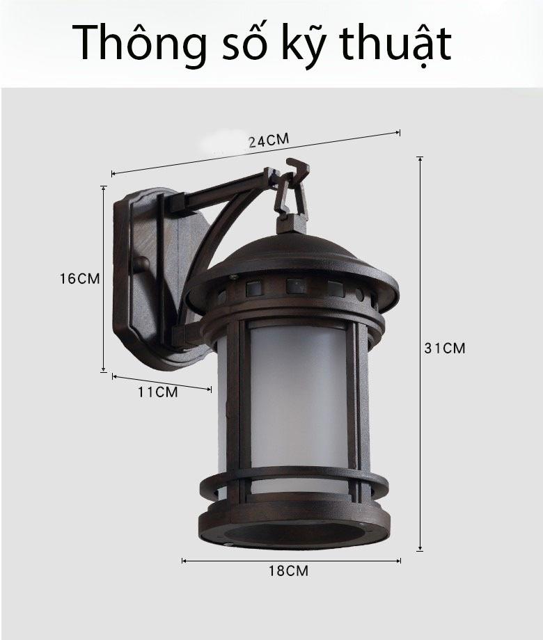 Đèn tường decor mái hiên cổ điển Châu Âu B8819 11