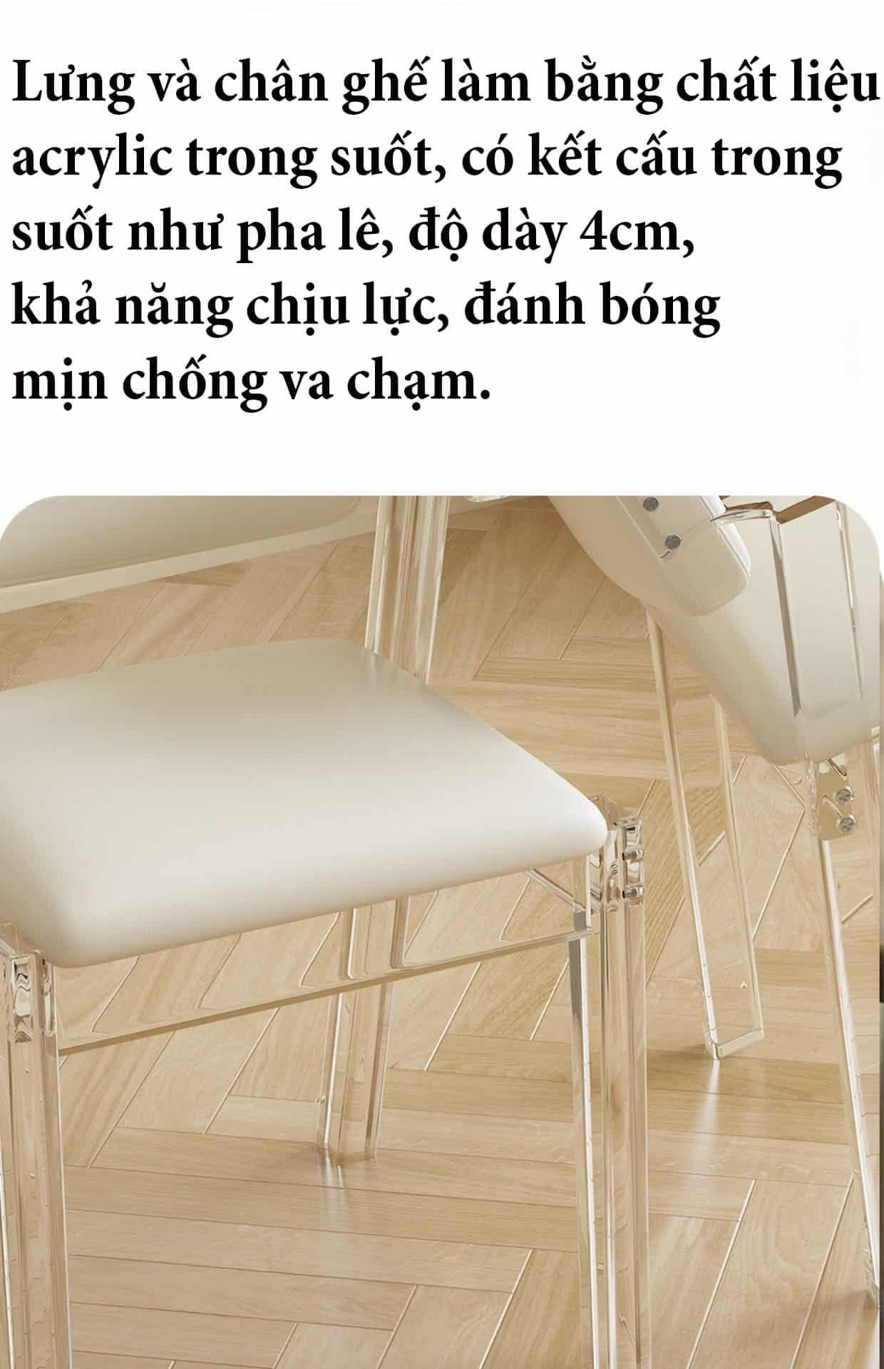 Ghế Acrylic trong suốt dành cho bàn ăn bàn cafe C021 13