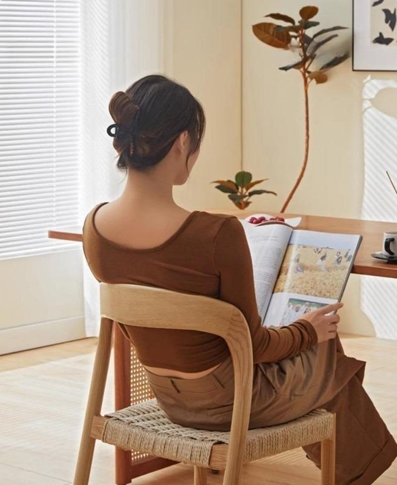 Ghế ăn khung gỗ đệm dây cói nghệ thuật WS7550 11