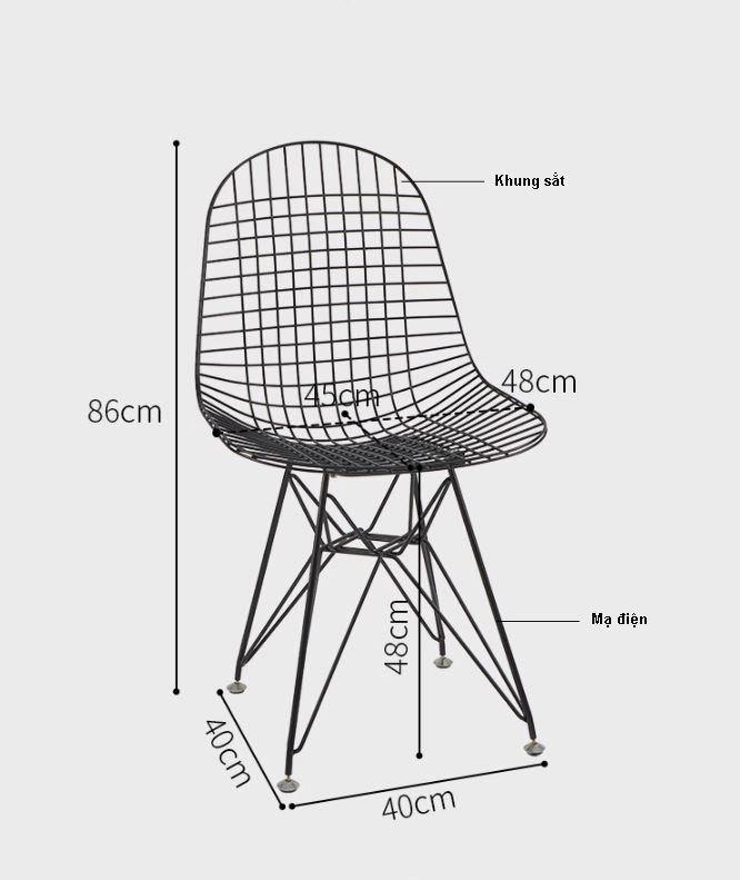 Ghế ăn khung sắt có đệm lót hiện đại JJ6607 11