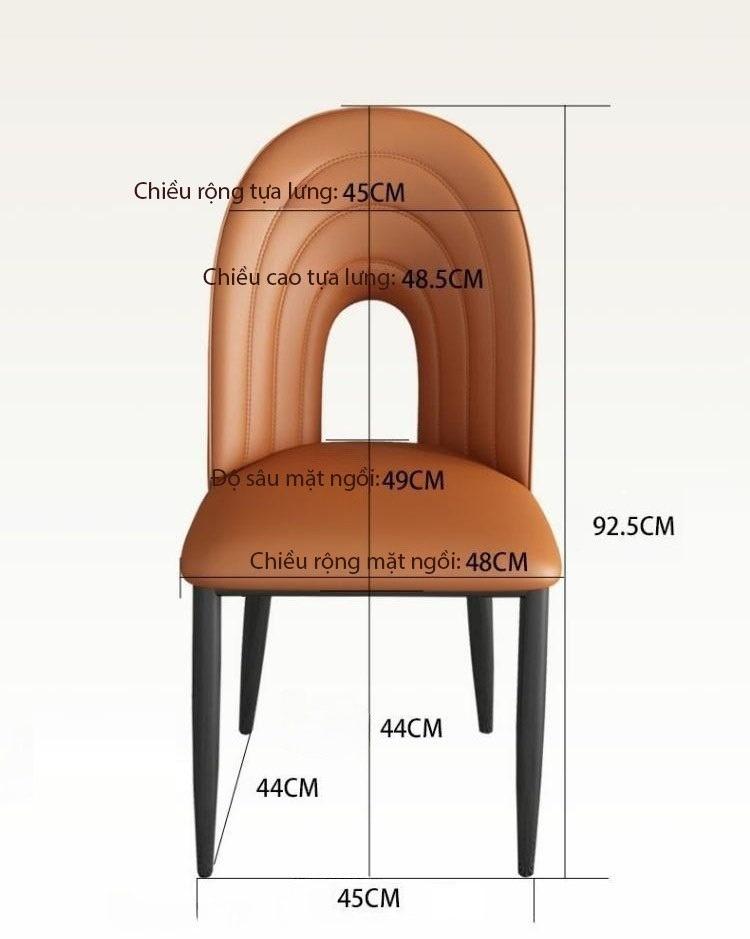 Ghế ăn tựa lưng cong chữ U bọc da sang trọng MD661 11