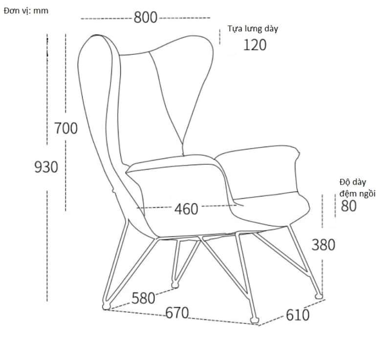 Ghế bành sofa thư giãn phong cách Bắc Âu ML7127 12