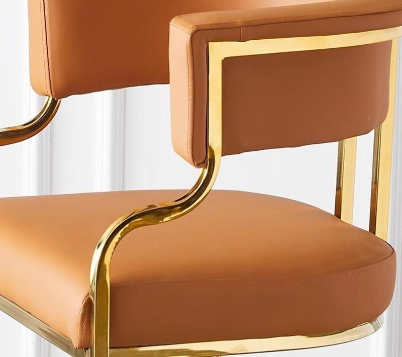 Ghế bar quầy lễ tân chân mạ vàng hiện đại AP0033 4 Ghế bar quầy lễ tân chân mạ vàng hiện đại AP0033 7