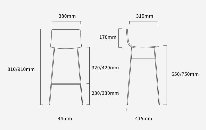 Ghế bar tựa lưng chân sắt nhiều màu GF3654 12