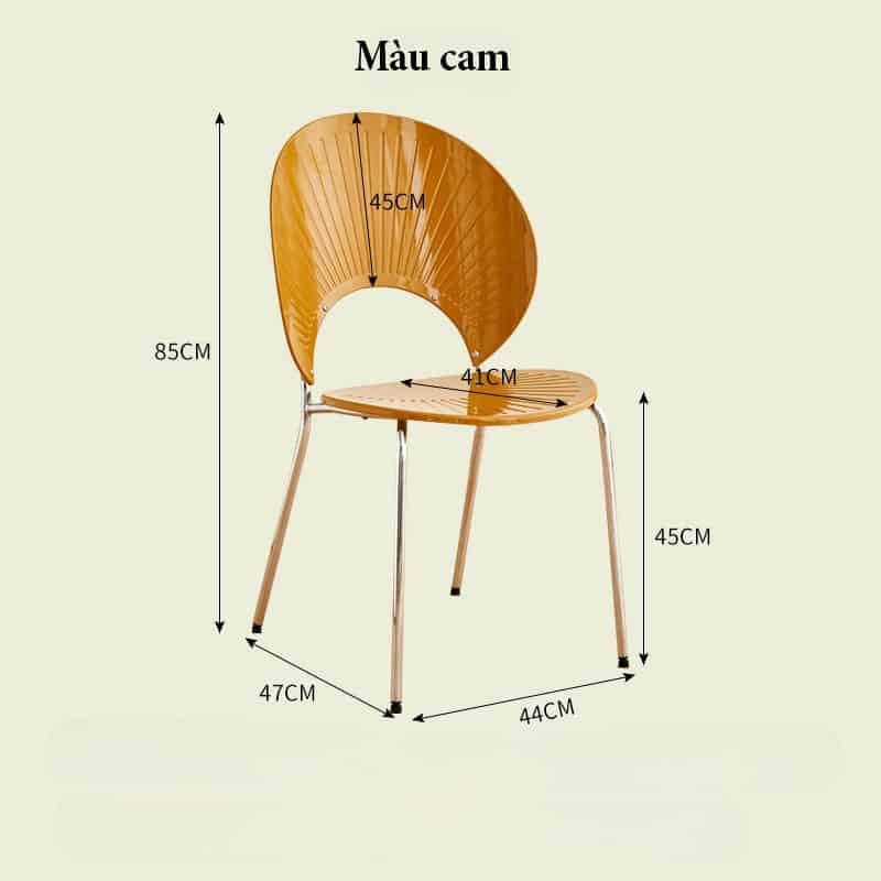 Ghế ăn vỏ sò khung thép Shell Chair SS7043 14