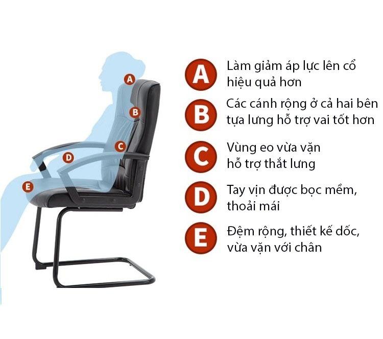 Ghế da chân quỳ văn phòng làm việc cao cấp LC5116 7