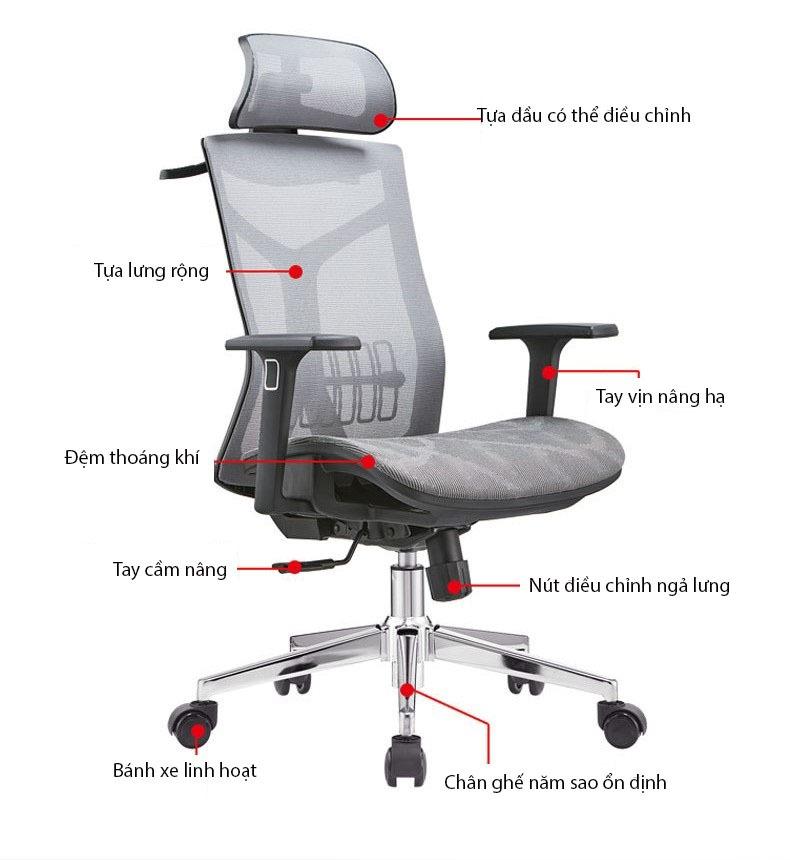 Ghế Ergonomic khung chữ Y cao cấp hiện đại CY2009 11