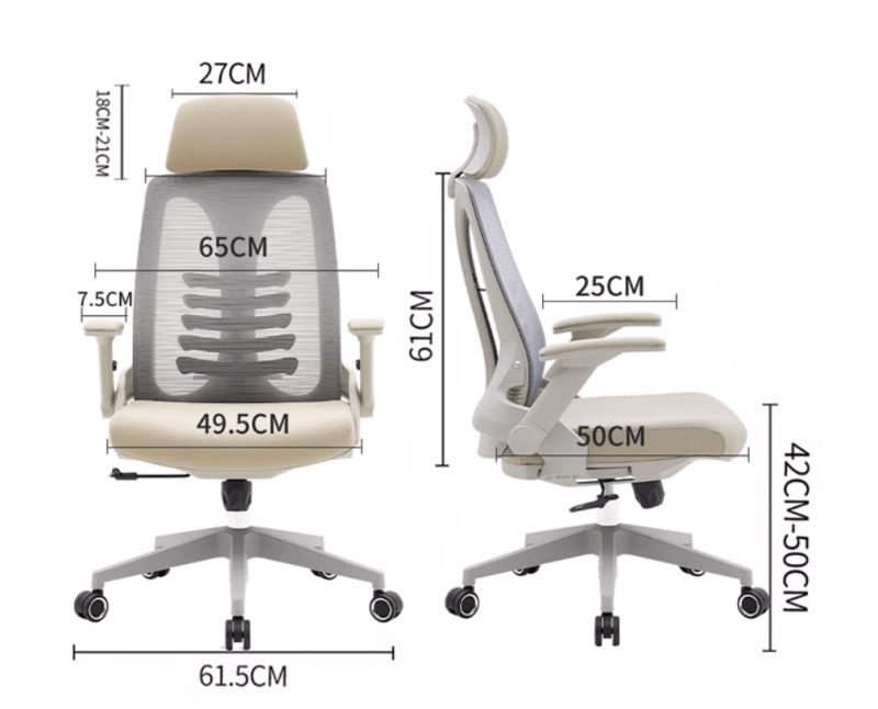 Ghế Ergonomic tựa tay gấp 90 độ cao cấp FG798 14