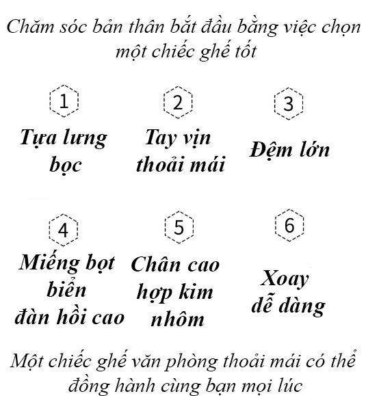 Ghế giám đốc xoay tựa lưng bọc da thú SB6549 16