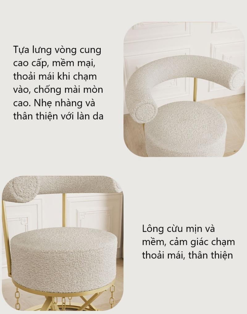 Ghế lông cừu chân xích cân bằng sáng tạo JJT136 13