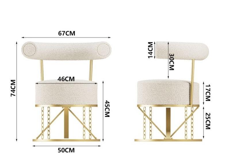 Ghế lông cừu chân xích cân bằng sáng tạo JJT136 14