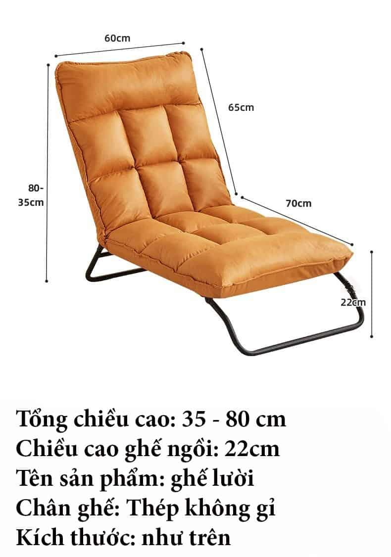 Ghế lười gấp gọn khung thép thư giãn tại nhà OF7058 15