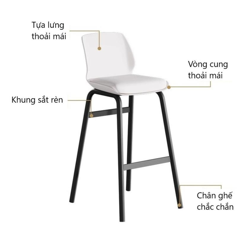 Ghế quầy bar tựa lưng đệm ngồi cao cấp TB375 9 Ghế quầy bar tựa lưng đệm ngồi cao cấp TB375 12