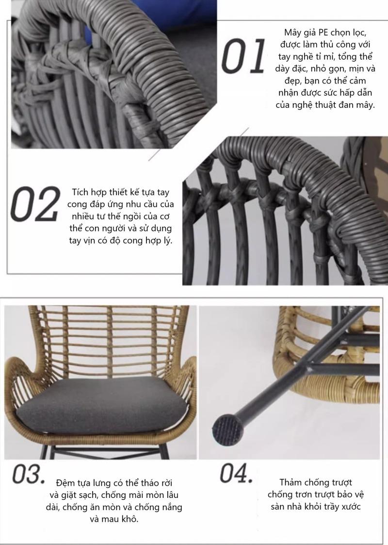 Ghế sofa ban công bàn trà thư giãn WR1318 12 Ghế sofa ban công bàn trà thư giãn WR1318 15