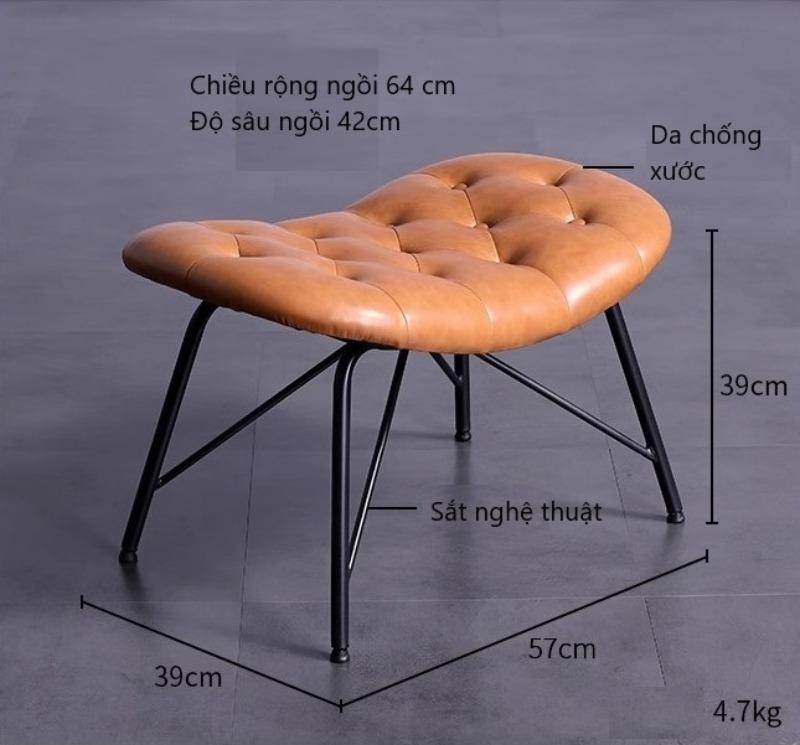 Ghế sofa kèm đôn bọc da sáng tạo Châu Âu HB6424 14