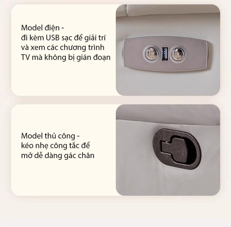 Ghế sofa thư giãn bập bênh tích hợp USB WHC111 12