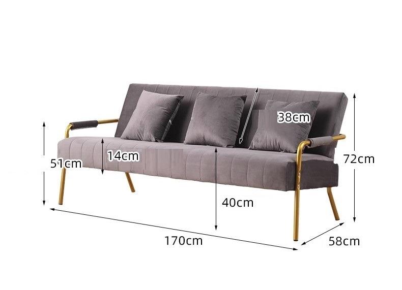 Ghế sofa tiếp khách băng dài kèm gối QS006 12