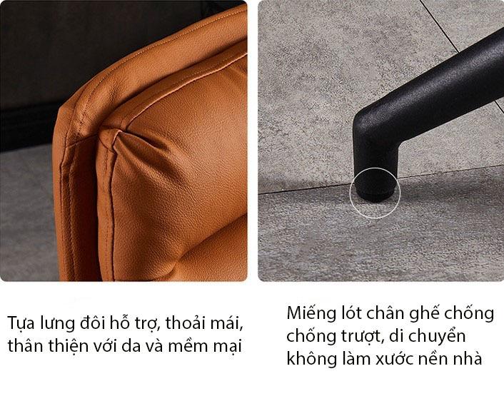 Ghế trang điểm bọc da xoay 360 sang trọng M611 8