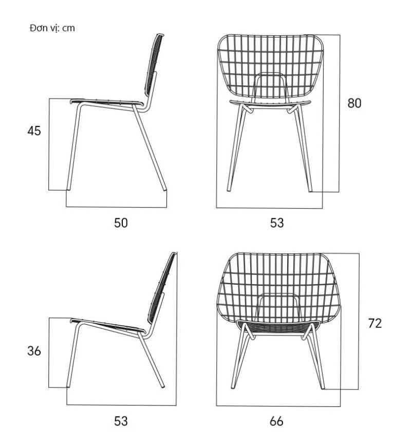 Ghế uống trà sân vườn có đệm ngồi FS6308 18