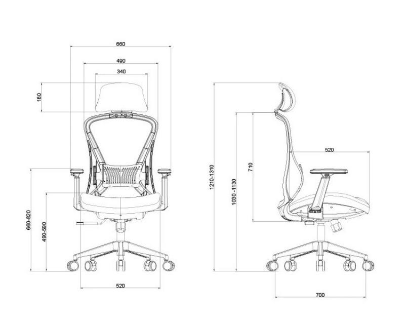 Ghế văn phòng công thái học tựa tay 3D K2BH07 17