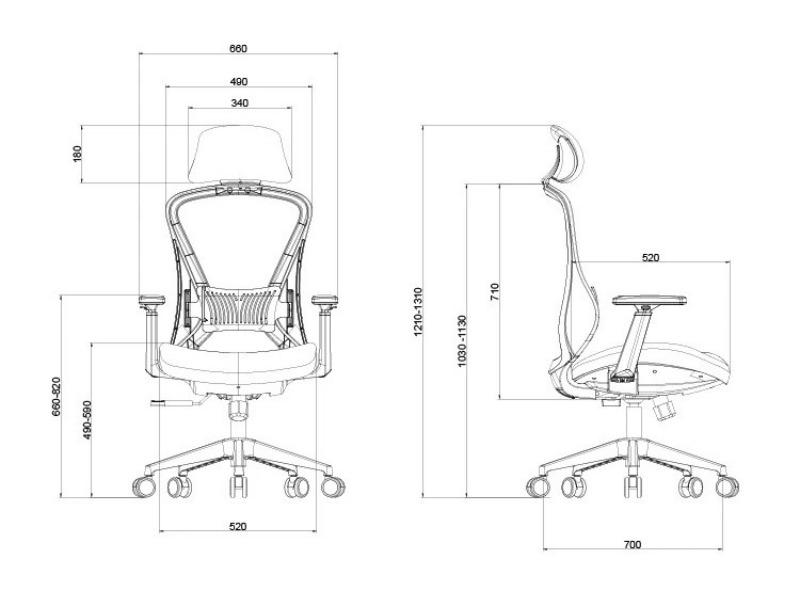 Ghế văn phòng di động lưng cao hiện đại K2GH02 16