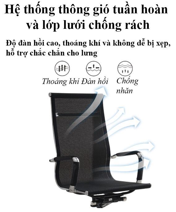 Ghế văn phòng xoay tựa lưới thoáng khí SB3983 15