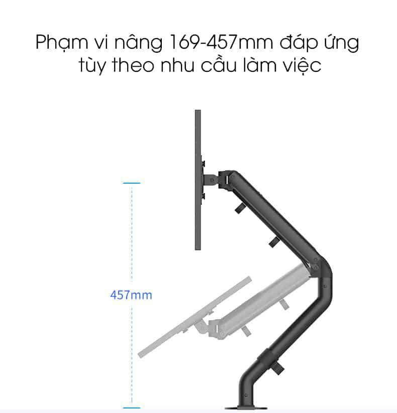 Giá đỡ 2 màn hình bằng hợp kim nhôm BM4447 7