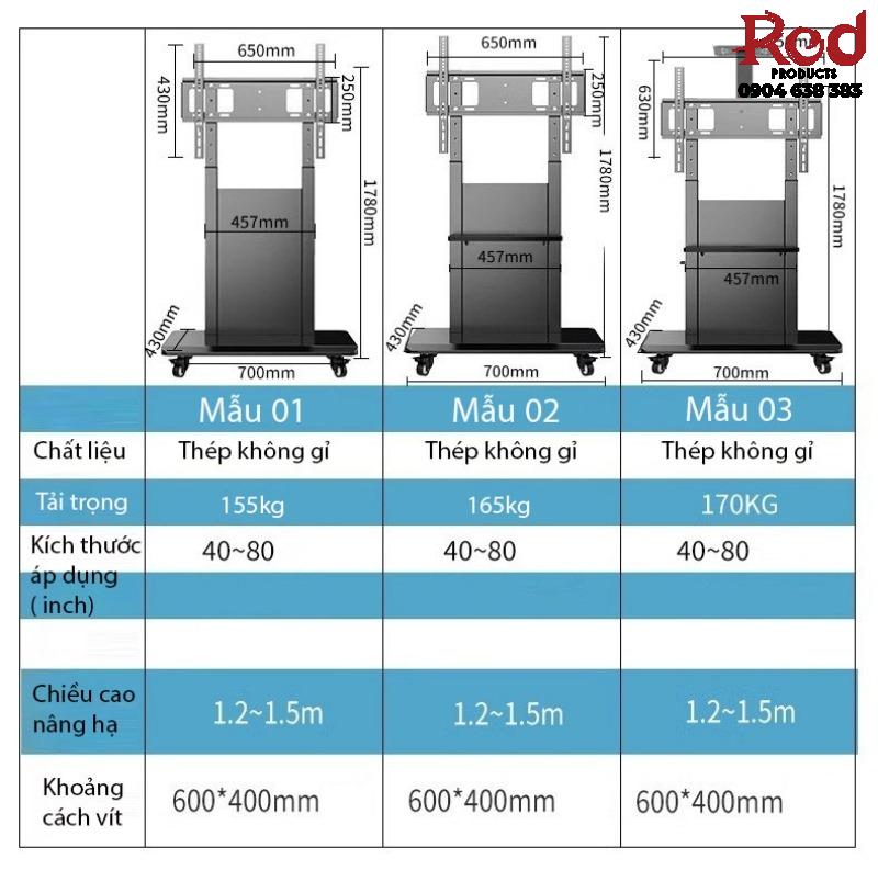 Giá treo TV đứng di động phòng họp hội nghị TC1108 17