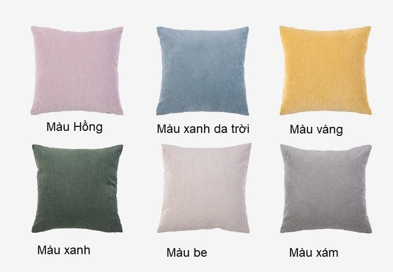 Gối tựa sofa lông nhung trơn tối giản PCH0510 4