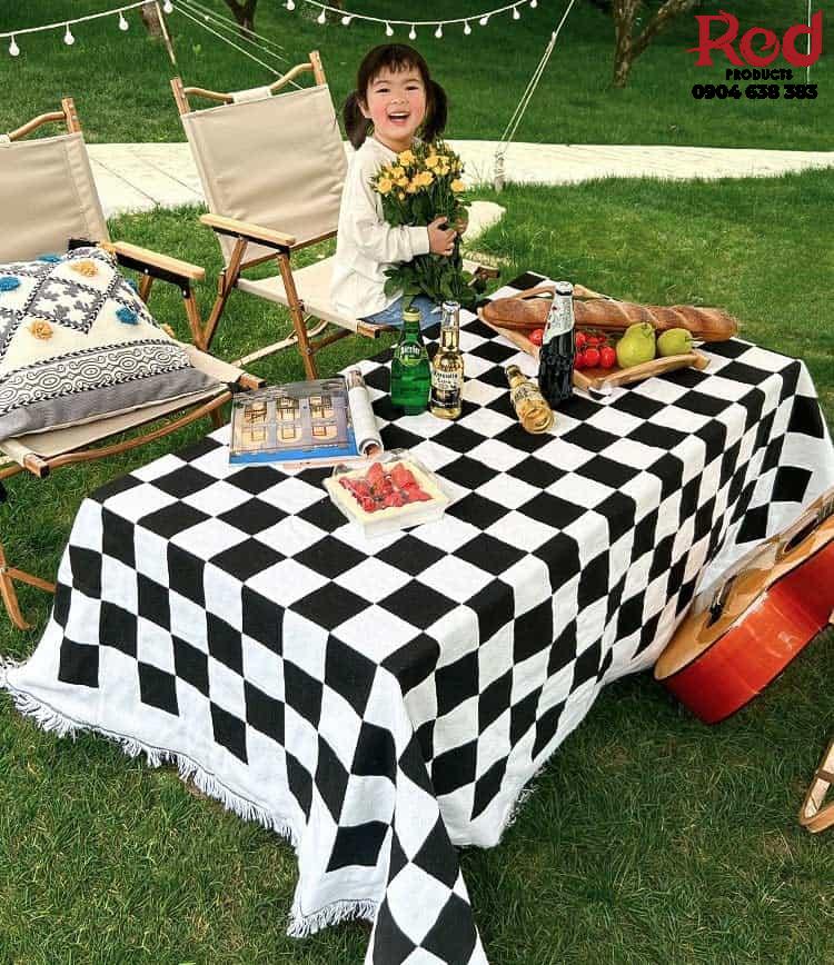 Khăn trải bàn picnic dã ngoại sọc caro năng động YY2405Y 7