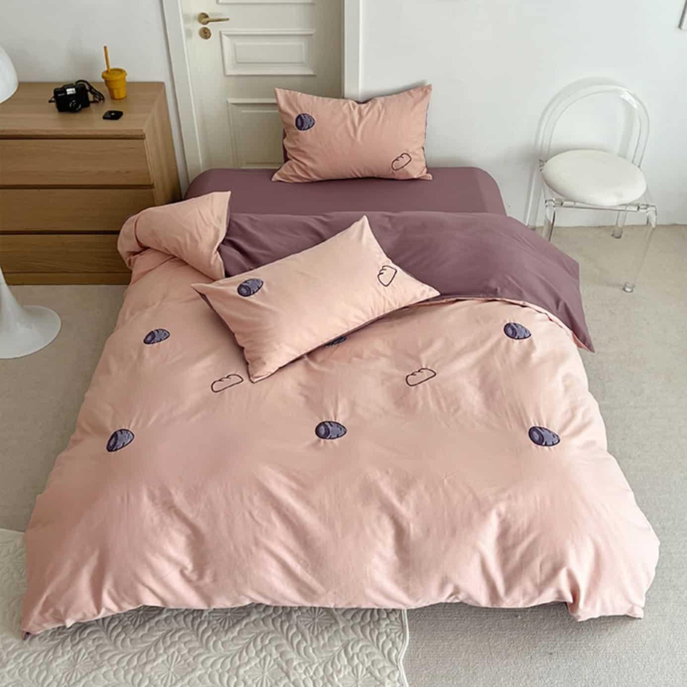 Bộ chăn ga gối cotton họa tiết củ khoai tím MM2275 4