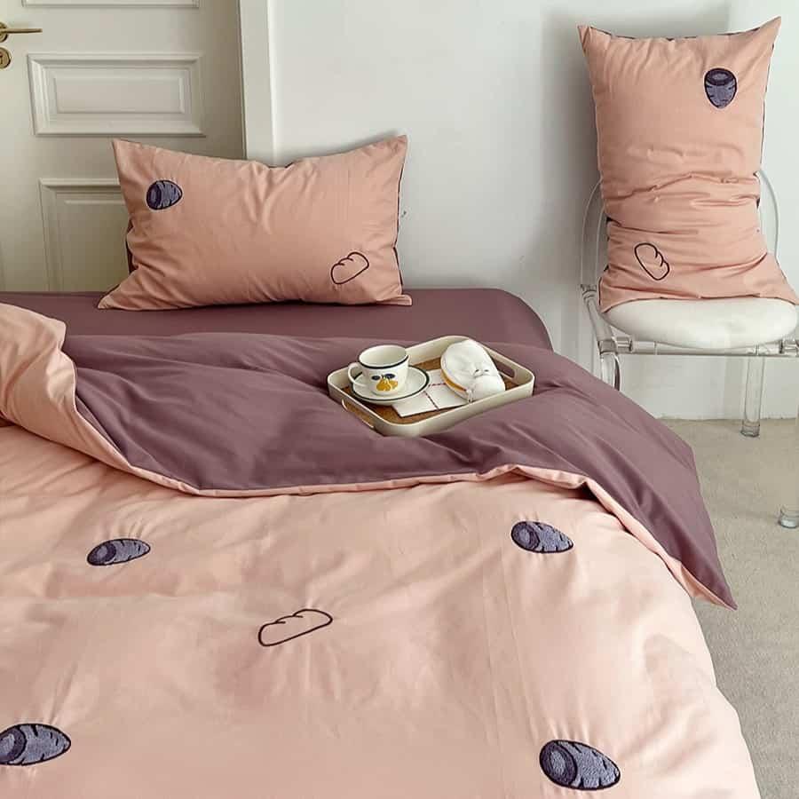 Bộ chăn ga gối cotton họa tiết củ khoai tím MM2275 6